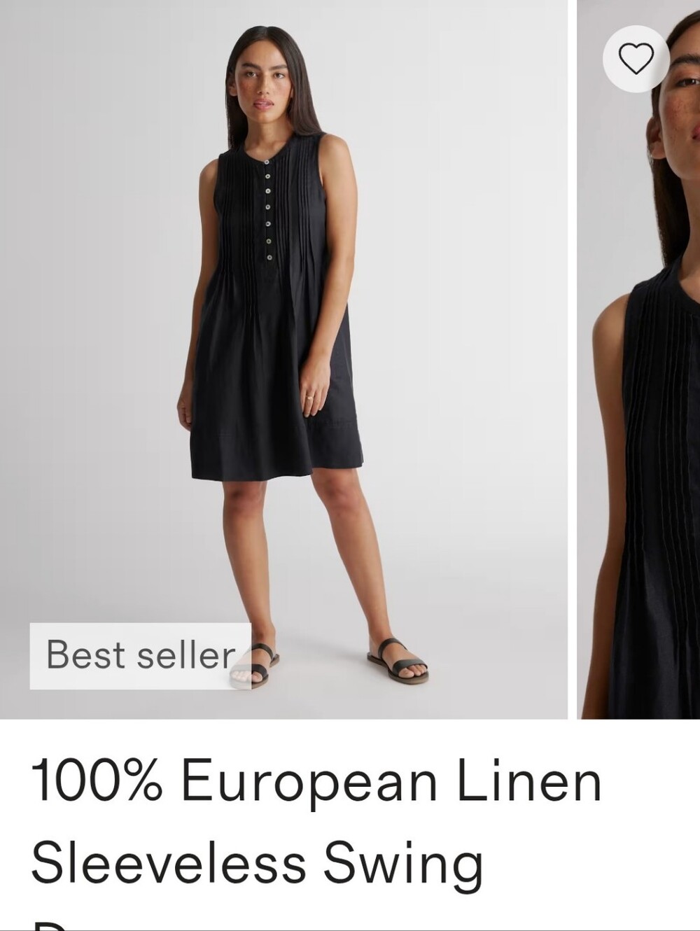 NWT Quince 100% European Linen Sleeveless Swing Dress